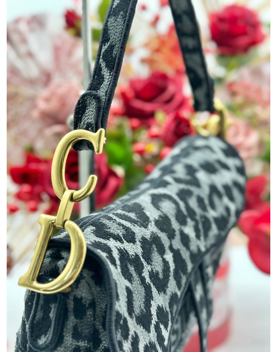 Dior leopard clearance saddle bag